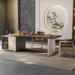 现代新中式实木茶桌茶椅